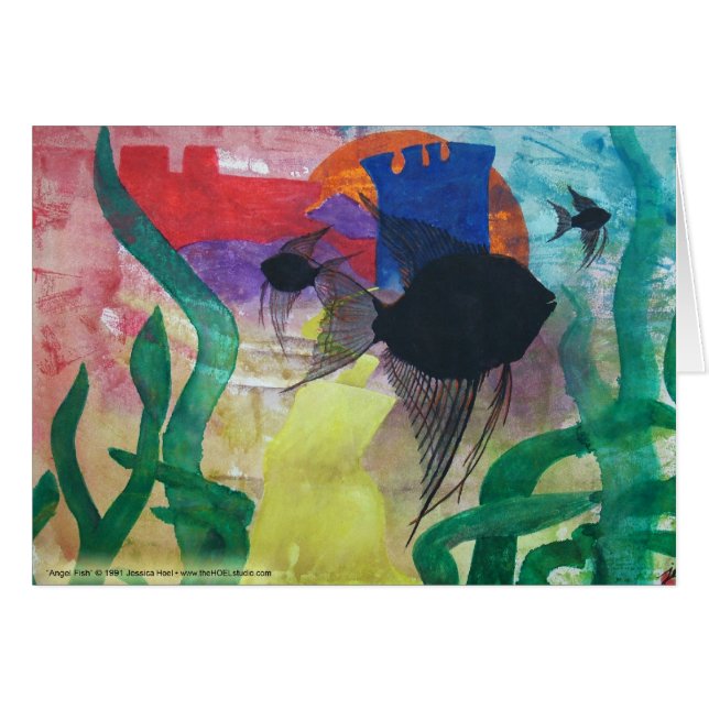 Tarjeta de los pescados del ángel (Anverso (Horizontal))