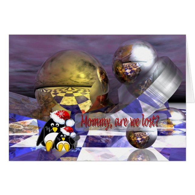 Tarjeta de los pingüinos de la ciencia ficción (Anverso (Horizontal))