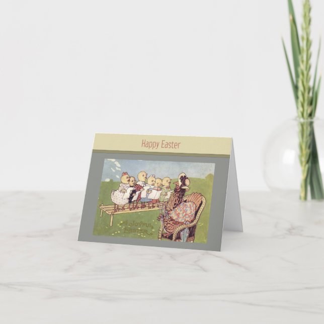 Tarjeta de los polluelos del bebé de Pascua del (Anverso)