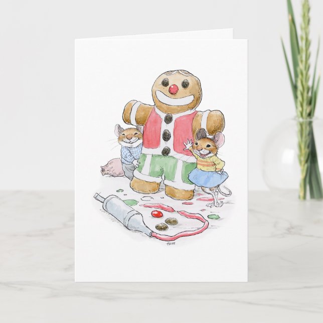 Tarjeta de los ratones del pan de jengibre (Anverso)