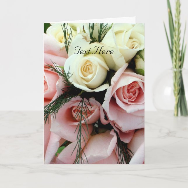 Tarjeta de los rosas de la boda (Anverso)