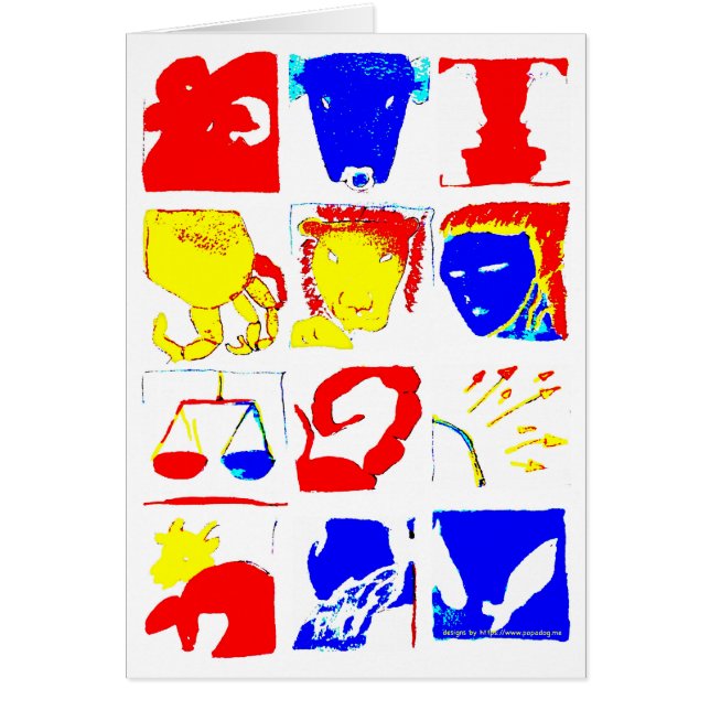 Tarjeta de los símbolos de la astrología (Frente)