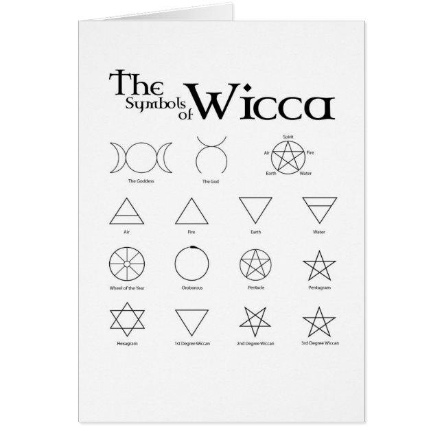 Tarjeta de los símbolos de Wicca (Frente)
