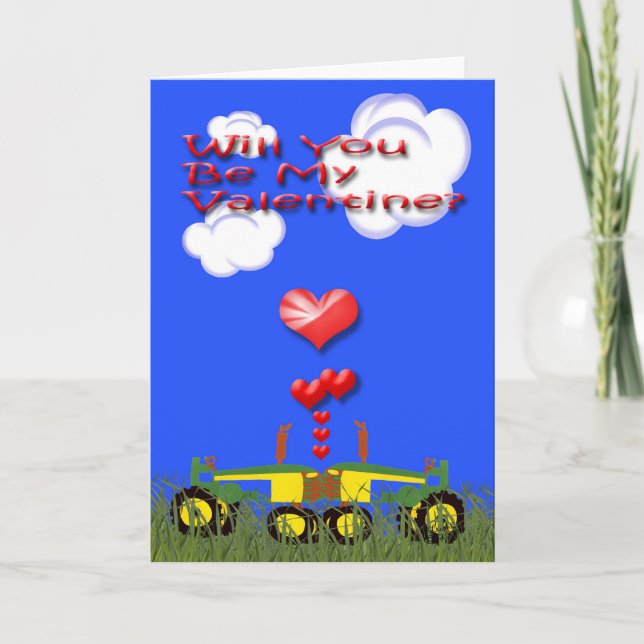 Tarjeta de los tractores de la tarjeta del día de (Anverso)