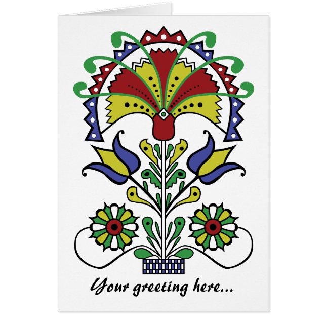 Tarjeta de los tulipanes del o del pote (Frente)