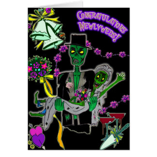 tarjeta de los zombis del recién casado