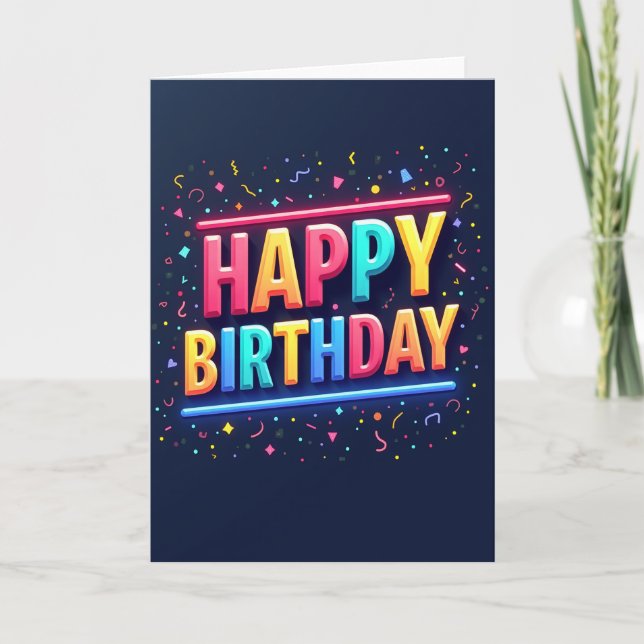 Tarjeta de Luces de Cumpleaños Dulces (Anverso)