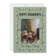 Tarjeta de Luces de Navidad Happy Howlidays