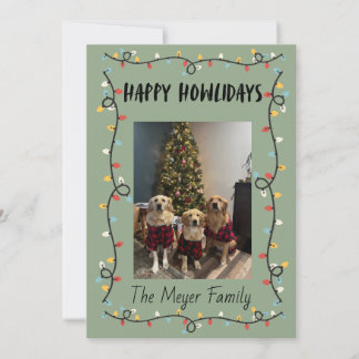 Tarjeta de Luces de Navidad Happy Howlidays