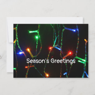 Tarjeta de luces de Navidades coloridas de los sal