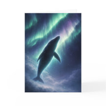 Tarjeta de Luces del Norte de Ballena Celestial