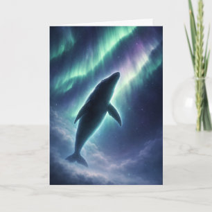Tarjeta de Luces del Norte de Ballena Celestial