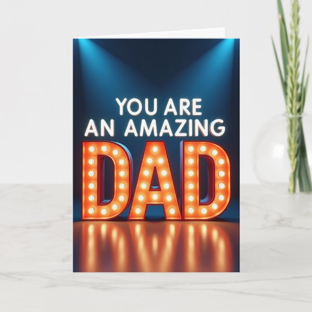 Tarjeta de Luces Increíbles para el Día del Padre (Anverso)