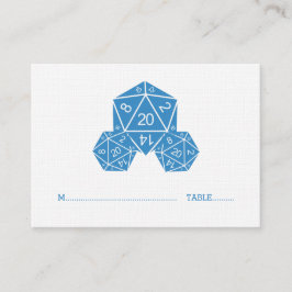 Tarjeta de lugar Boda Blue D20 Dice