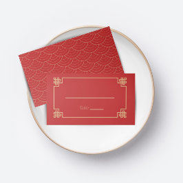 TARJETA DE LUGAR BODA CHINA ROJA