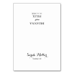 Tarjeta de lugar Boda de caligrafía moderna