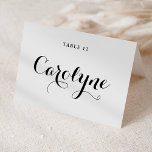 Tarjeta de lugar Boda de caligrafía moderna negra<br><div class="desc">Eleva tu recepción nupcial con nuestras hermosas tarjetas para bodas de personalizable, diseñadas para darle un toque personal a tu día especial. Cuentan con caligrafía negra moderna y un acento cardíaco. Añade los nombres de los invitados, la fecha del boda o un mensaje especial. Transforme sus mesas de recepción en...</div>