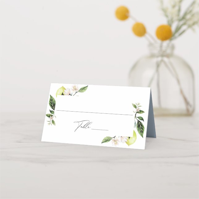 Tarjeta de lugar Boda de lemones botánicos (Anverso)