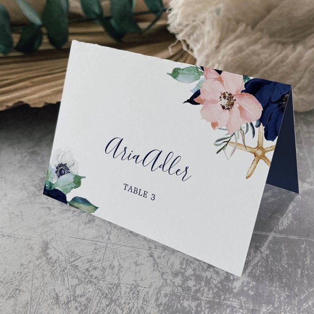 Tarjeta de lugar Boda de nombre de invitado náutic (Subido por el creador)