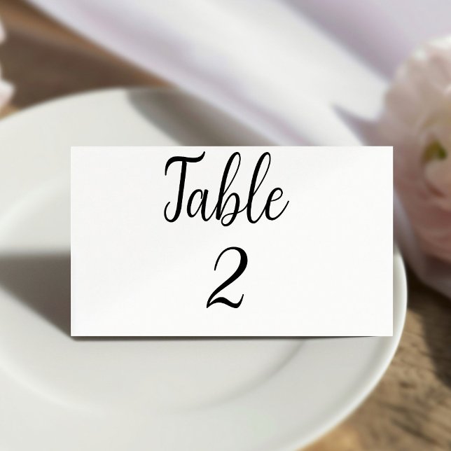 Tarjeta de lugar boda de número de tabla blanca mo (Subido por el creador)