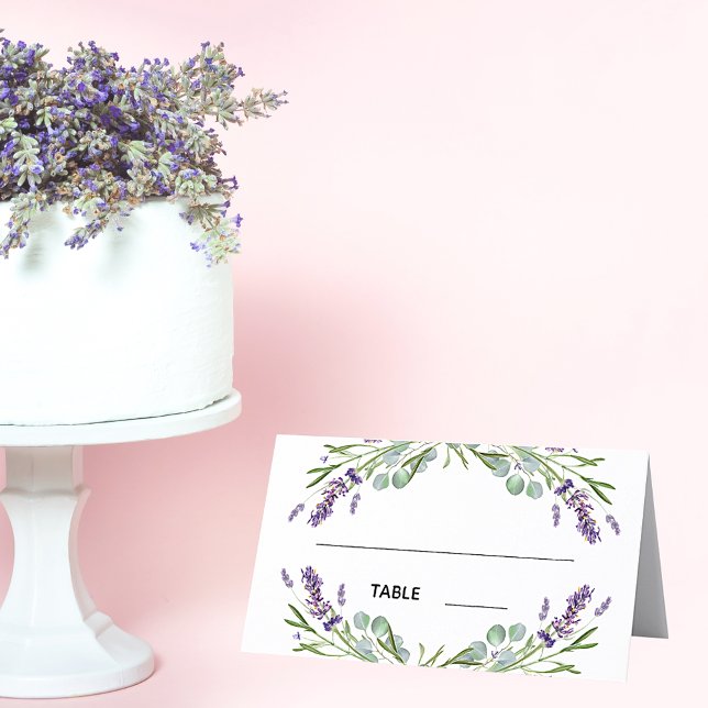 Tarjeta de lugar boda Lavender eucalipto verde (Subido por el creador)