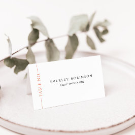 Tarjeta de lugar Boda plegado Naranja quemado mode