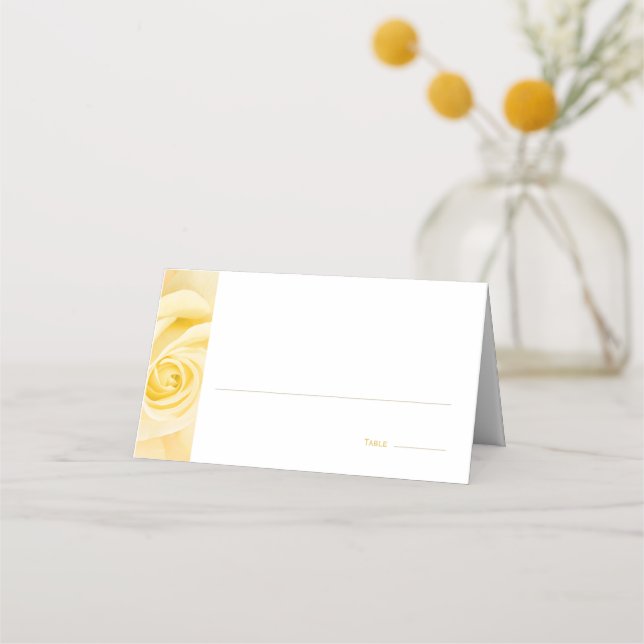 Tarjeta de lugar Boda rosa amarillo moderno (Anverso)