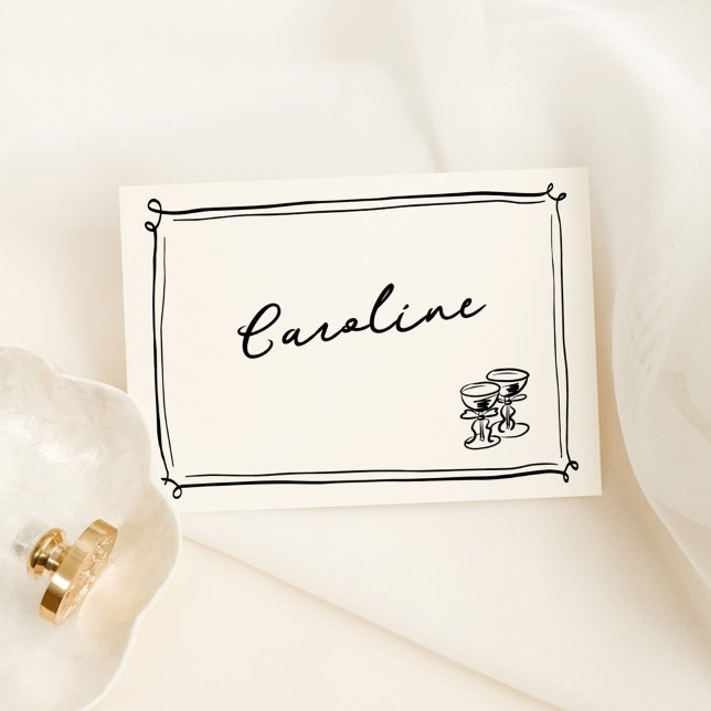 Tarjeta de lugar con garabatos dibujados a mano ca (Subido por el creador)