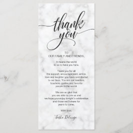 Tarjeta de lugar de agradecimiento para boda elega