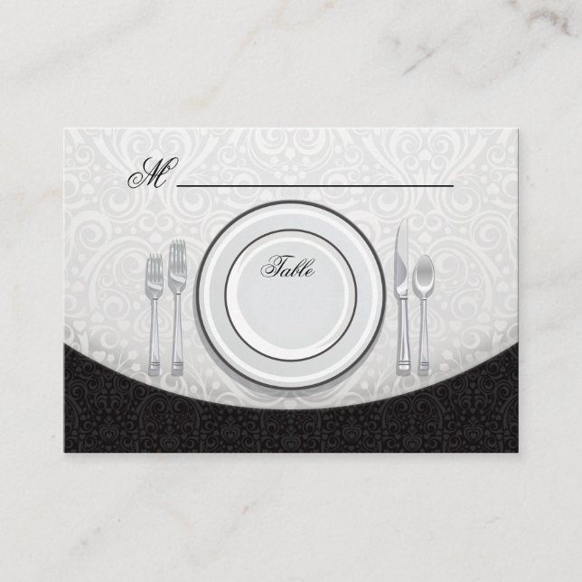 Tarjeta de lugar de asiento de mesa formal (Anverso)