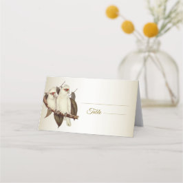 Tarjeta de lugar de aves blancas