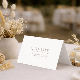 Tarjeta de lugar de boda blanca elegante a dos car