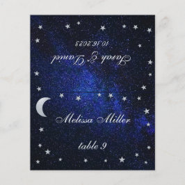 Tarjeta de lugar de boda celestial - Nombre de inv