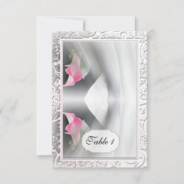 Tarjeta de lugar de boda con florecimiento de liri