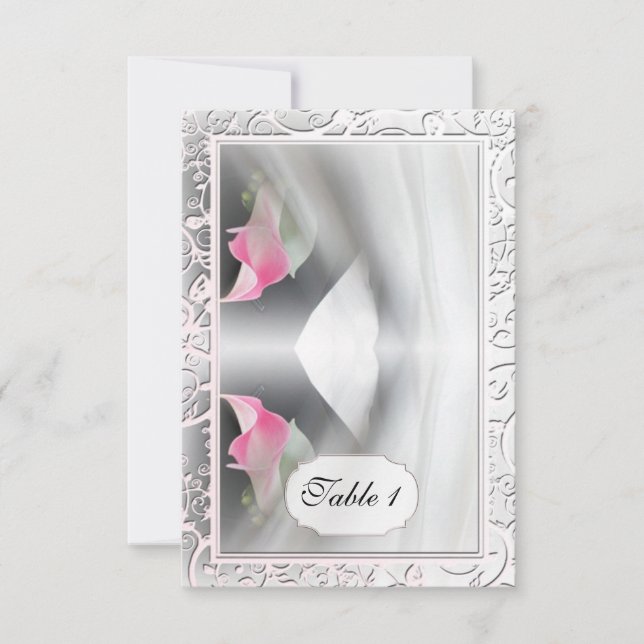 Tarjeta de lugar de boda con florecimiento de liri (Anverso)