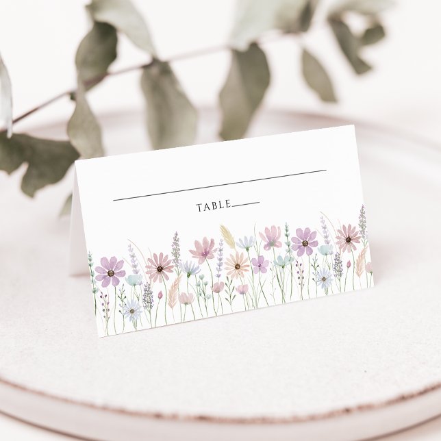 Tarjeta de lugar de boda con flores silvestres pas (Subido por el creador)