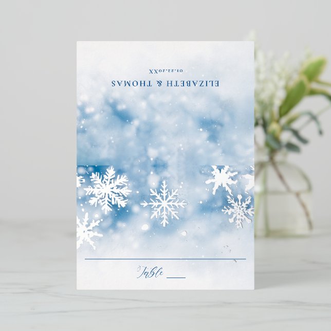Tarjeta de lugar de boda con lámina de bosque de n (Anverso de pie)
