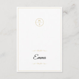 Tarjeta de lugar de boda con monograma elegante le