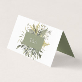 Tarjeta de lugar de Boda de acuarela botánica