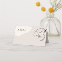 Tarjeta de lugar de Boda de Boho floral Neutral Mo