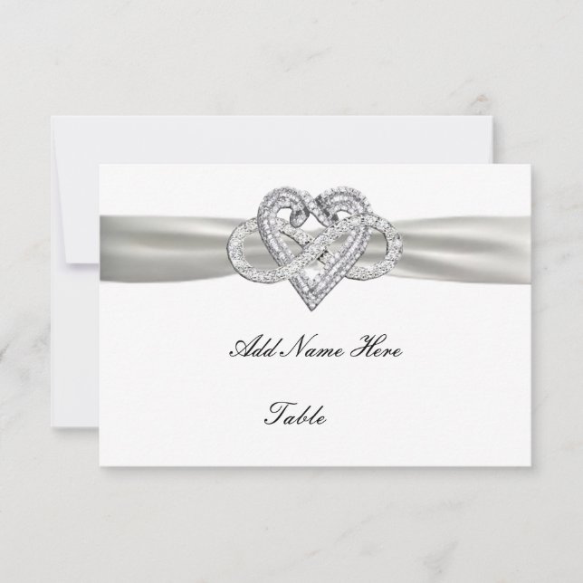 Tarjeta de lugar de boda de corazón infinito (Anverso)