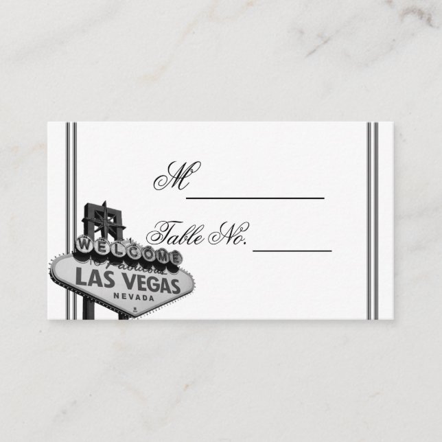 Tarjeta de lugar de boda de destino de Las Vegas (Anverso)