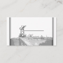 Tarjeta de lugar de boda de destino de San Francis