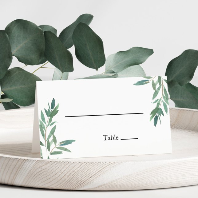 Tarjeta de lugar de Boda de follaje verde (Subido por el creador)