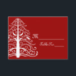 Tarjeta de lugar de boda de invierno del árbol de<br><div class="desc">Personalice las elegantes tarjetas de lugar de boda de invierno del árbol de Navidad rojo y blanco con el nombre personal de su invitado y la mesa en la que se sentarán en su fiesta de compromiso de diciembre, ducha de novia o recepción de matrimonio. Estas tarjetas de acompañante invernales...</div>