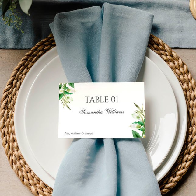 Tarjeta de lugar de boda de Lirio de Calla Blanco (Subido por el creador)