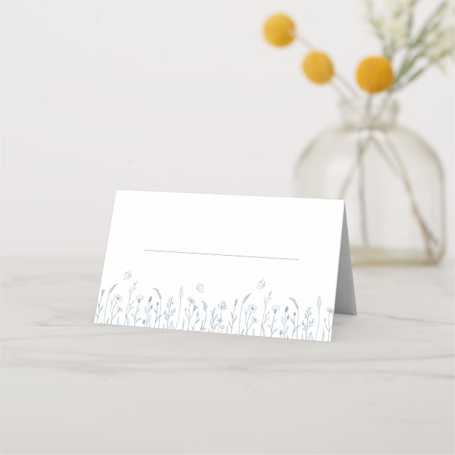 Tarjeta de lugar de boda de mariposas de prado de  (Anverso)