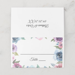 Tarjeta de lugar de Boda de Moda y floral de prima