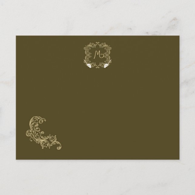 Tarjeta de lugar de boda de pájaros de amor marrón (Anverso)