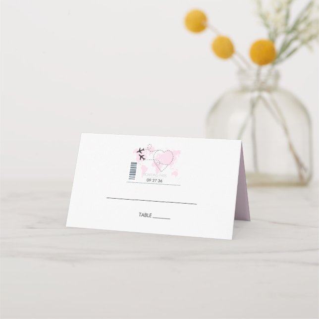 Tarjeta de lugar de Boda de tarjetas de embarque d (Anverso)